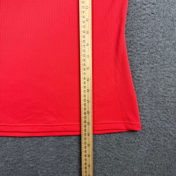 Adidas Golf Climachill Polo Shirt Womens Small Red Henley Short Sleeve Textured - Picture 7 of 7